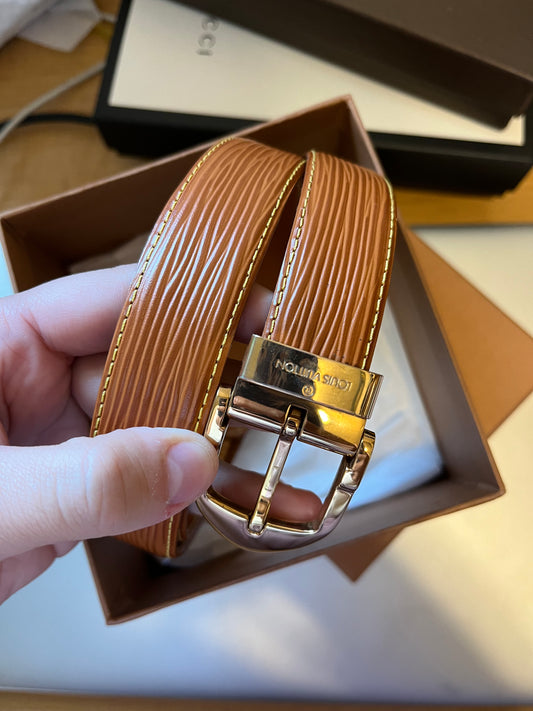 LV Epi leather belt